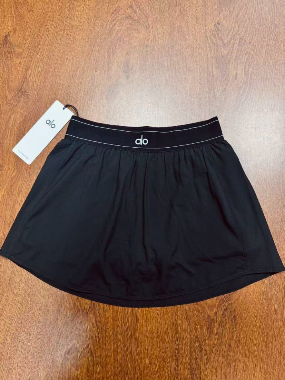ALO Yoga Black Match Point Tennis Skirt NWT🤗💞Chic Minimal Daily